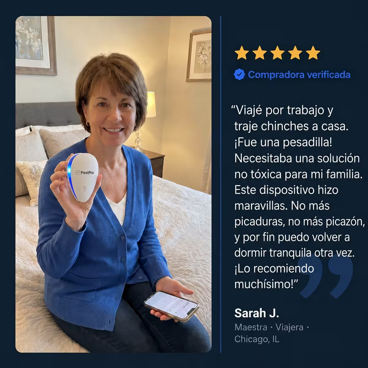PestPro™ Repelente ultrasónico de plagas – Chinches y otras 14 plagas