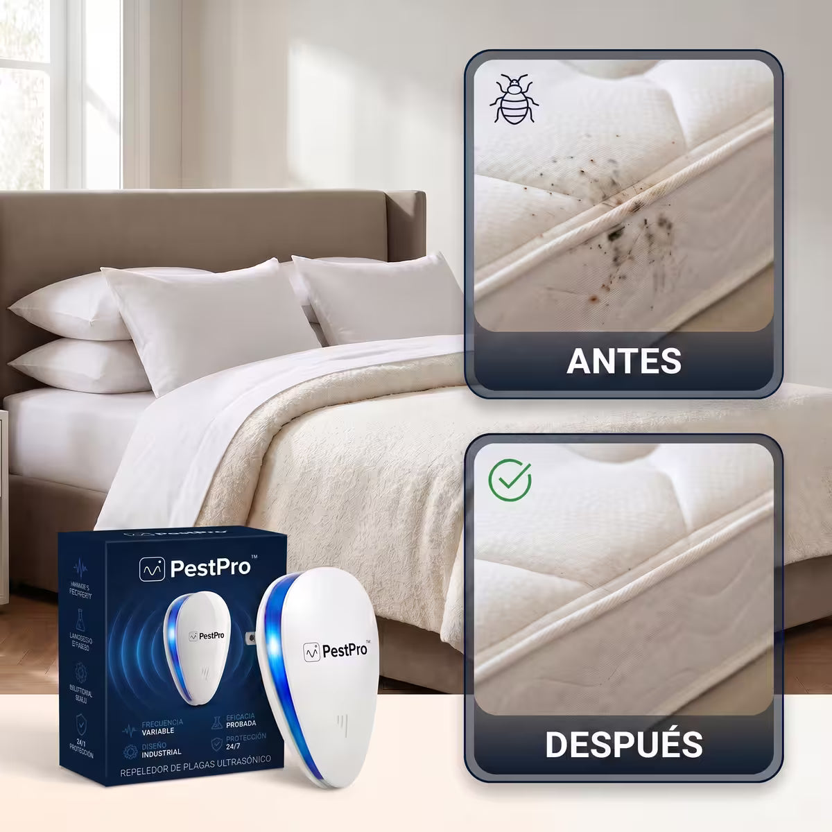 PestPro™ Repelente ultrasónico de plagas – Chinches y otras 14 plagas