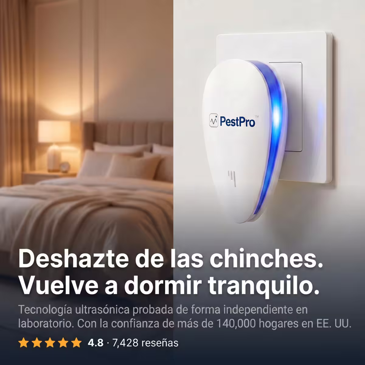 PestPro™ Repelente ultrasónico de plagas – Chinches y otras 14 plagas